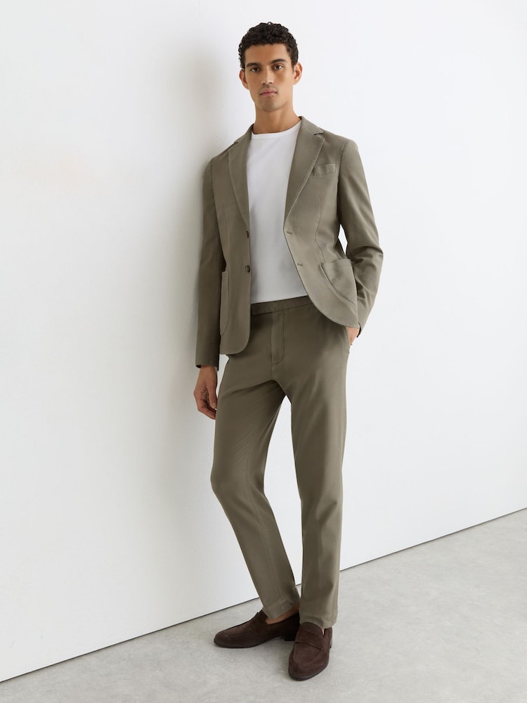 Buy Reiss Dark Green Jason Garment-Dyed Piqué Suit Trousers Tailored-Fit from Next USA outfit inspiration