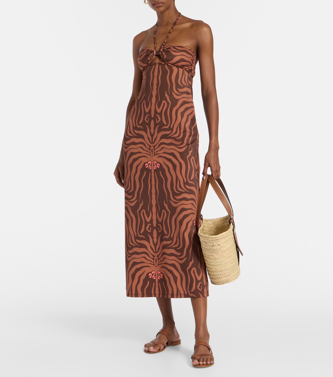 Jungle Palms printed midi dress in brown - Johanna Ortiz | Mytheresa outfit inspiration